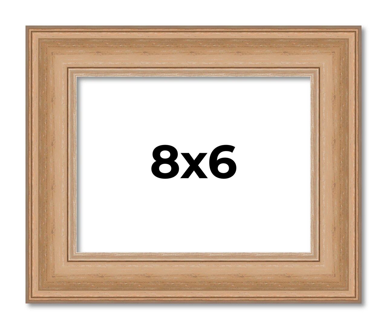 Photo Size Weathered Yellow Picture Frame - UV Acrylic, Foam Board Backing, Hanging Hardware